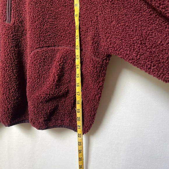 Women’s Old Navy Cozy Maroon Sherpa Quarter-Zip Pullover with pockets  – Size 2X - Picture 10 of 13